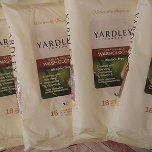 2 BUNDLE LOT Yardley London Disposable Washcloths Aloe Vera Chamomile Vitamin E